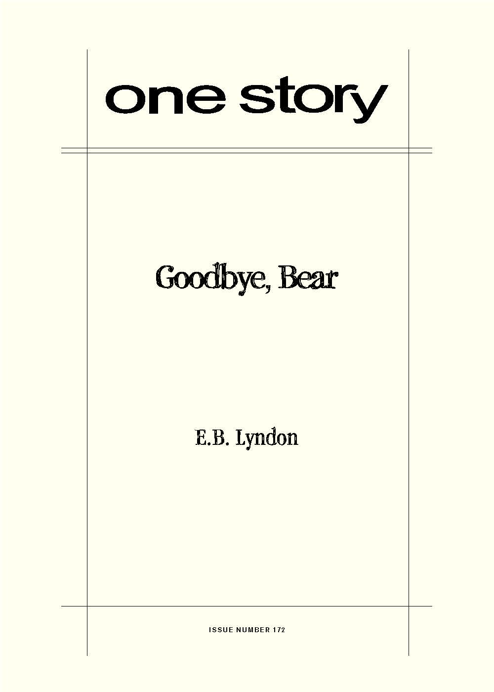 Goodbye, Bear Cover