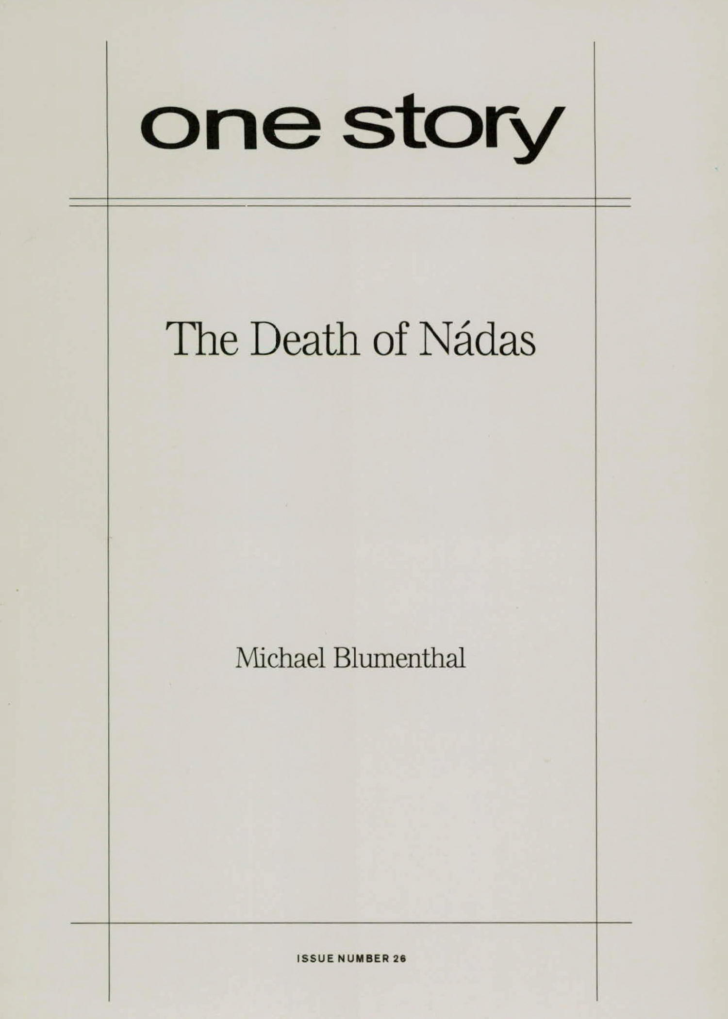 The Death of Nadas Cover