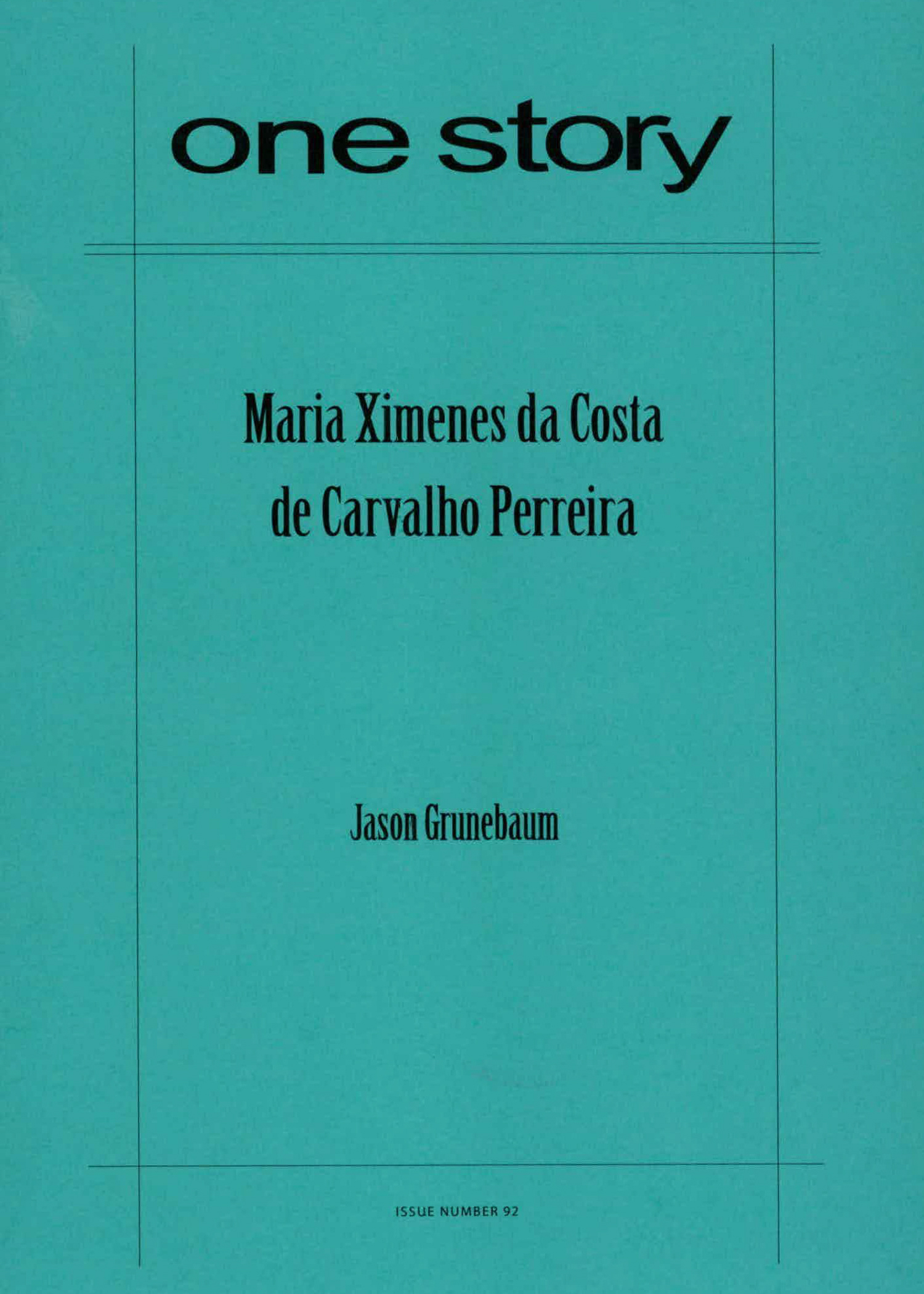 Maria Ximenes da Costa de Carvalho Perreira Cover